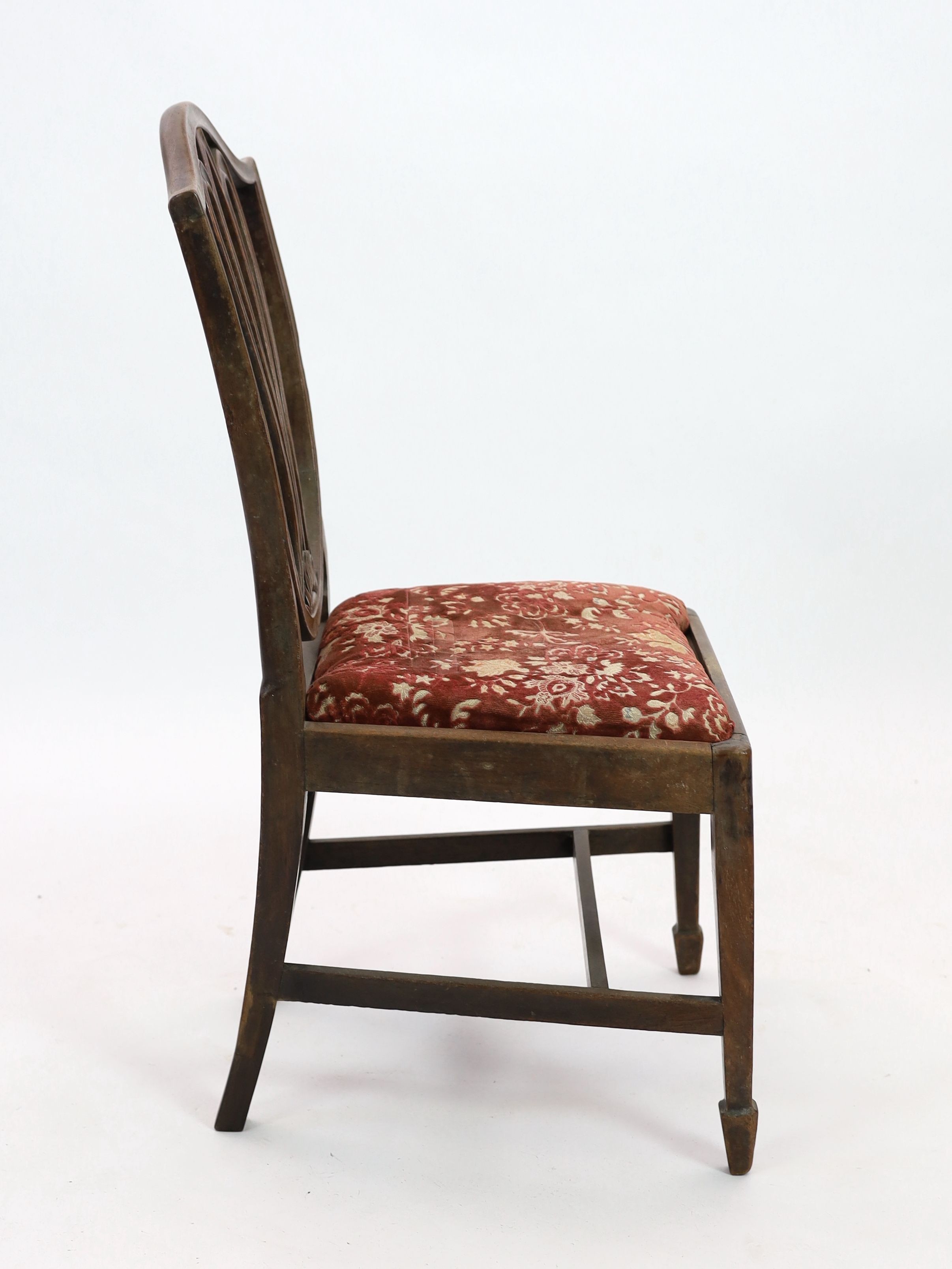 A George III Sheraton style provincial mahogany dining chair